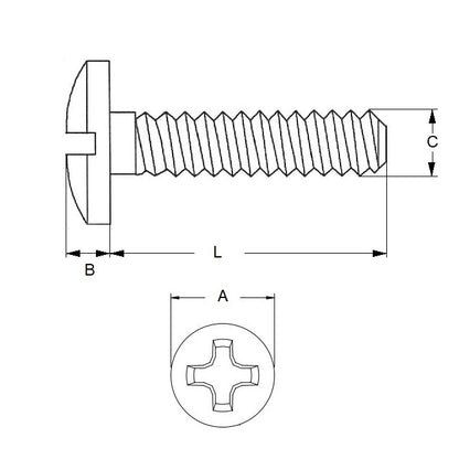 1067664 | SC060M-025-F-PH-BR (100 Pcs) --- Fillister Head Screws - M6 -6x1mm- 25 mm - Brass