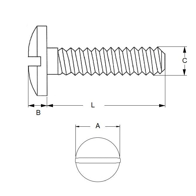 1053373 | SC040M-016-F-SL-S4 (50 Pcs) --- Fillister Head Screws - M4 -4x0.7mm- 16 mm - 304 Stainless