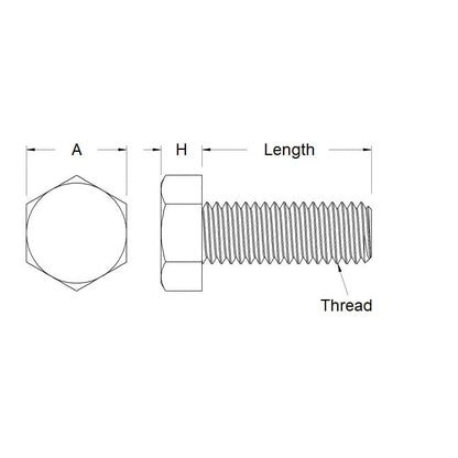 1093912 | SC100M-035-HS-T5 (50 Pcs) --- Hex Head Screws - M10 -10x1.5mm- 35 mm - Titanium Grade 5