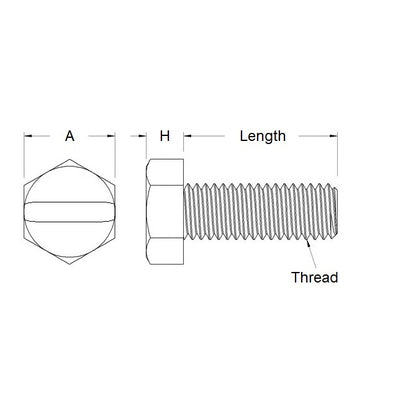 1055235 | SC042C-032-H-SL-N (12 Pcs) --- Hex Head Screws - 8-32 UNC - 4.17mm - 31.8 mm - Nylon - Zytel 101 - Slotted Screw