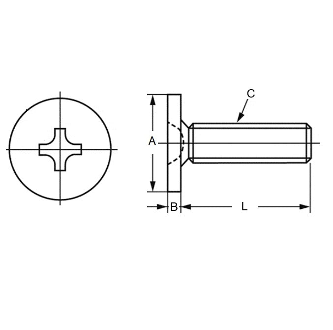 1041775 | SC025M-005-ULH-PH-CZ (50 Pcs) --- Ultra Low Head Screws - M2.5 -2.5x0.45mm- 5 mm - Alloy Steel - Trivalent Chromate