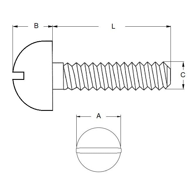 1069643 | SC064W-076-R-SL-BR (50 Pcs) --- Round Head Screws - 1/4-20 BSW -6.35mm- 76.2 mm - Brass