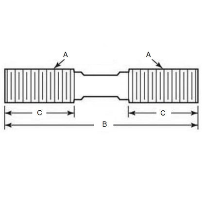 1134773 | SUS60RS (250 Pcs) --- Clamping Studs Threaded Rod - 1-8 UNC - 25.4mm - 177.8 mm - 63.5  - Stress Proof Steel to ASTMA311 Class B