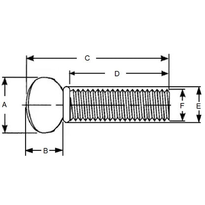 1072870 | THS064C-038-F-CS-WF --- Thumb Screws - 1/4-20 UNC - 6.35mm - 38.1x53.98 mm Flat Key Head - Malleable Iron Screw