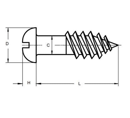 1040539 | SCW0218-0064-RH-SL-BR (10 Pcs) --- Wood Screws - 2.18mm - 2 Gauge - 6.35 mm - Brass Screw