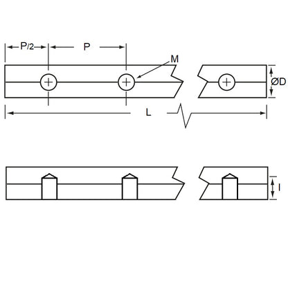 1150378 | 0R-0381-0229-ALCT-T40 --- Linear Shafting - 38.1x228.6x101.6 mm - Ceramic Coated Aluminium