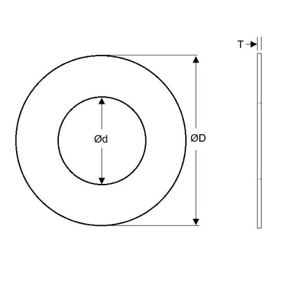 1173458 | W0550-FP-068-0100-CL (Pack of 1350)  --- Flat Washers - 55x68x1 mm Precision Shim - Carbon Spring Steel Self Finish Washer