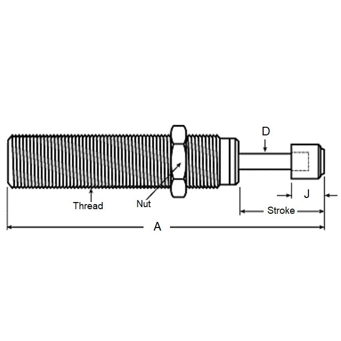 1128391 | ACE33252RS --- Full Threaded Shock Absorbers - 23.11 mm 1.1/4-12 UNF - 31.75mm - 138.18 mm