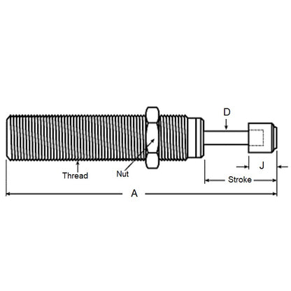 1128391 | ACE33252RS --- Full Threaded Shock Absorbers - 23.11 mm 1.1/4-12 UNF - 31.75mm - 138.18 mm