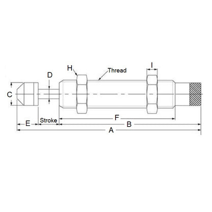 1130311 | AD-2025 --- Hydraulic Shock Absorbers - 25 mm M20 Extra Fine - 20x1.5mm - 157.8 mm Adjustable