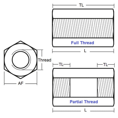 1039827 | SHX-T-020M-020-004-BN (500 Pcs) --- Threaded Spacers - M2 - 2x0.4mm - 20x4 mm Hex - Brass Spacer