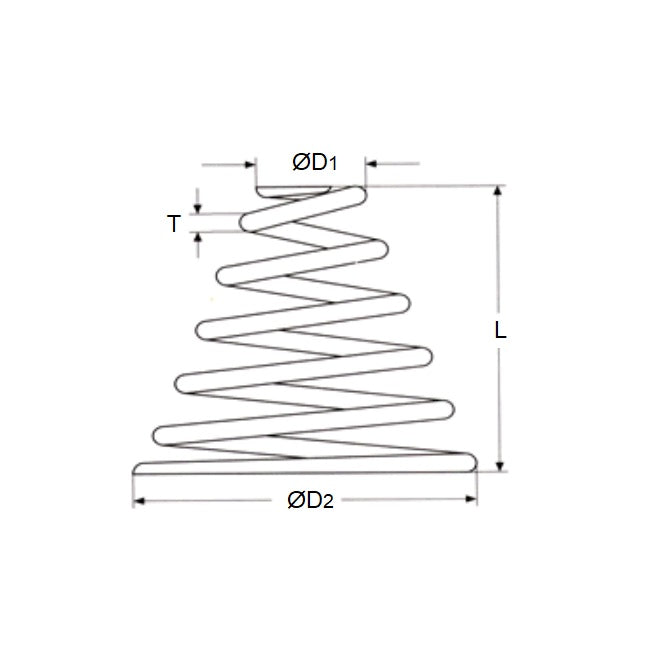 1128352 | CSC-238-016-11-M --- Conical Springs - 23.8x15.9x15.1 mm - Carbon Spring Steel Music Wire