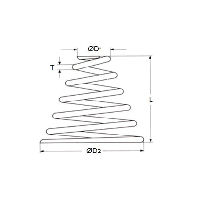 1128352 | CSC-238-016-11-M --- Conical Springs - 23.8x15.9x15.1 mm - Carbon Spring Steel Music Wire