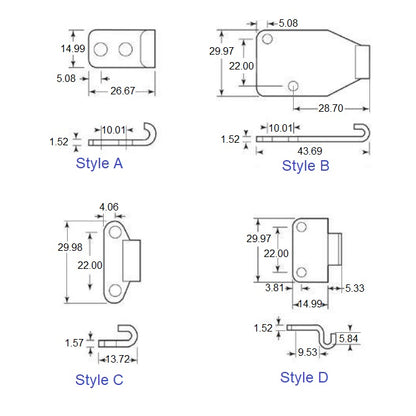 1225604 | DTL-800-7RS --- Strikes for Toggle Latch Latches - Type Style C 13.716 - -