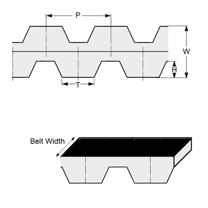 1197196 | BD-H-0140-0762-NFB --- Inch Timing Belts - 140 tooth - 1778 mm - 76.2  - Nylon Covered Neoprene Rubber with Fibreglass