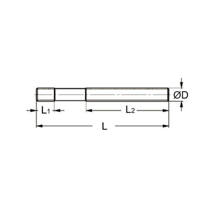 1082799 | SUS325RS --- Clamping Studs Threaded Rod - M8 - 8x1.25mm - 125 mm - 11  - Steel with Rolled Threads Stud