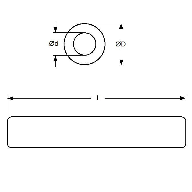 1123342 | 0R-0200-0267-P08-S440-T20 (Each) --- Pipe Shafting - 20x8x267 mm - SUS440 Stainless Steel Bearing