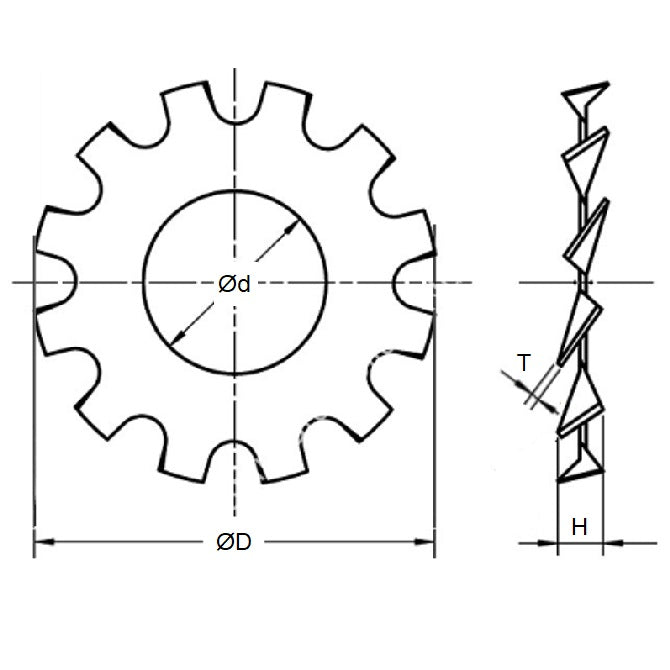 1044717 | W0030-LE-007-005-CZ (50 Pcs) --- Lock Washers - 3x7.4x0.5 mm External Tooth Washer