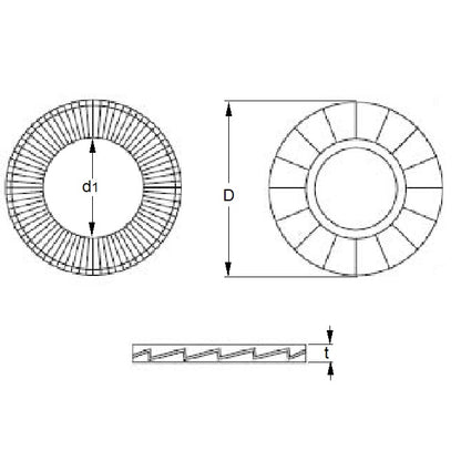 1049375 | W0035-LK-009-022-LR-S6 (200 Pcs) --- LockRite Washers - 3.5x9 - Per Pair - 2.2 316 Stainless Steel - Stainless Steel 316 Similar to A4, 18-10 Washer