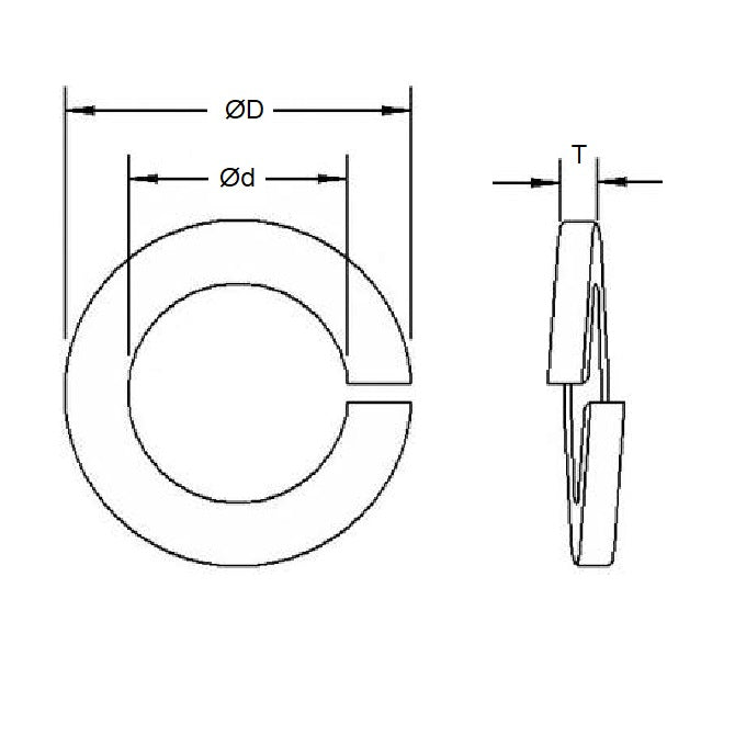1043257 | W0028-T-006-010-L-CZ (45 Pcs) --- Lock Washers - 2.85x5.6x1 mm Split Washer