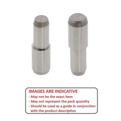 1061801 | DPS050-015-440-1 --- Dowel Pins - 5x15 Stepped - Stainless Steel AISI 440C Pin