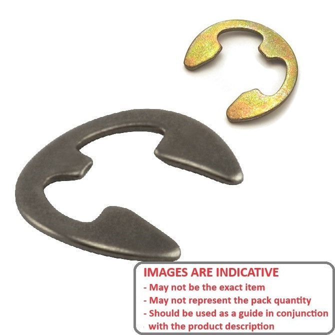 1048705 | ECB-0024-0032-C (100 Pcs) --- E-Clips Retaining Rings - 3.18x2.41x0.25 mm - Carbon Steel