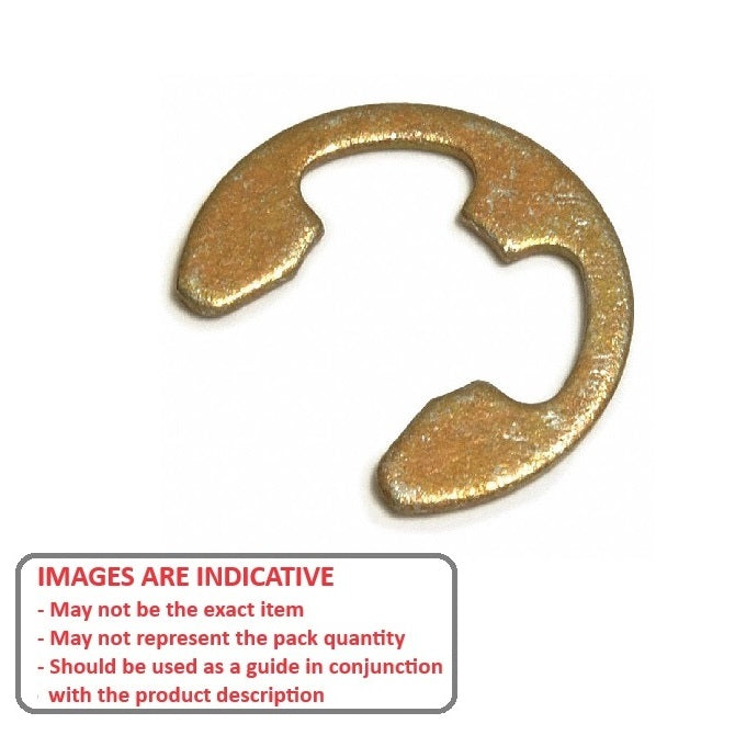 1050859 | ECL-0029-0040A-CZ (5 Pcs) --- E-Clips Retaining Rings - 3.97x2.95x0.64 mm - Carbon Steel Zinc Plated