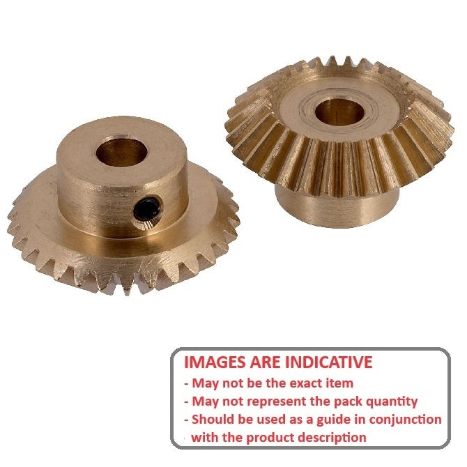 1122911 | GM-030-M15-120-B --- Mitre Gears - 20 tooth - 30x12 mm Module 1.5 - ISO 8 / Brass Gear