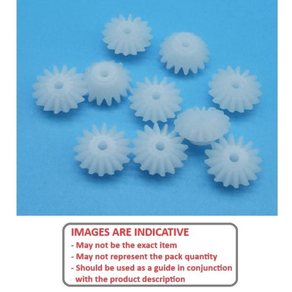 1095863 | GM-012-M05-020-PO (50 Pcs) --- Mitre Gears - 12 tooth - 6x2 mm Module 0.5 - POM Polyoxymethylene Gear