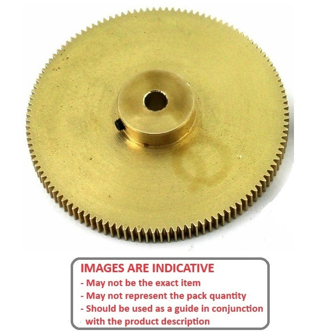 1161279 | G038B-048-V32-048-064-B-P (Each) --- Spur Gears - 48 tooth - 38.1x6.35 mm Hubbed - Brass Gear