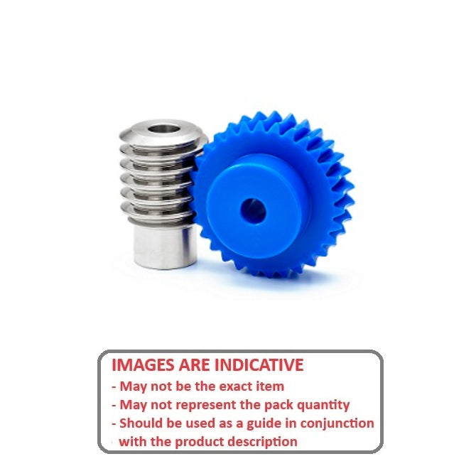 1042790 | WGS1-150-020-060-R-ACS (Each) --- Worm Sets Gears - Pitch Module 1.5 - 20 tooth - 6.00 / 8.00 Module 1.5 - Polyacetal Gear and Steel Worm