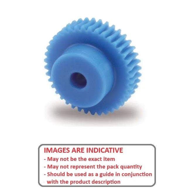 1002648 | WG1R-080-040-060-ACE --- Worm Gears - Pitch Module 0.8 - 40 tooth - 4 Deg 24 Min Module 0.8 - Polyacetal White Gear