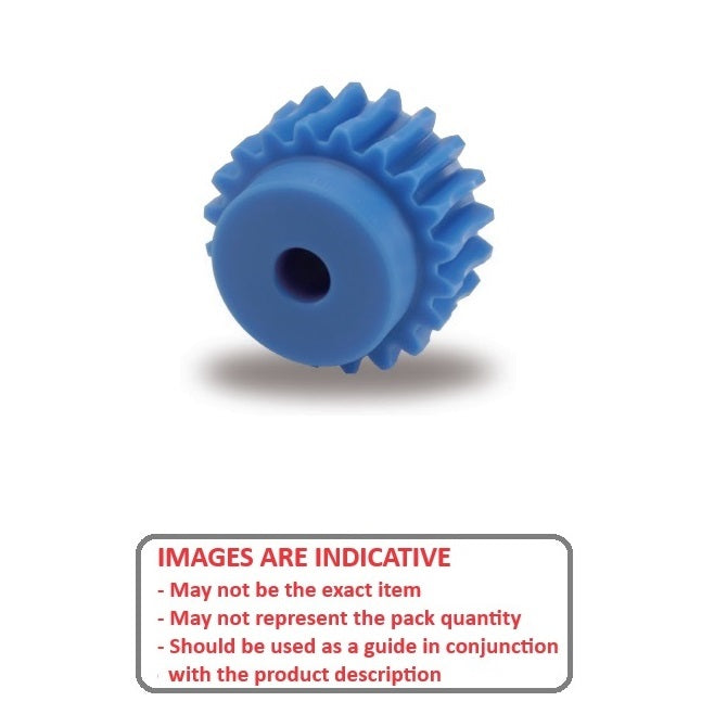1036028 | WG2R08-100-020-060-ACE --- Worm Gears - Pitch Module 1.0 - 20 tooth - 7 Deg 11 Min Module 1.0 - Polyacetal White Gear