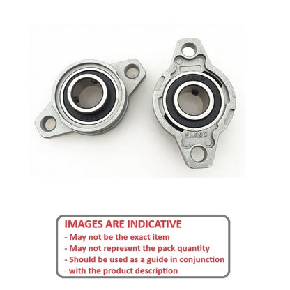 1081459 | KFL08 --- Flanged 2 Bolt Housing and Bearing Assembly - 8x26x48 mm Rigid - Aluminium