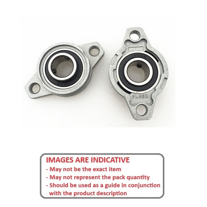 1092034 | KFL000 --- Flanged 2 Bolt Housing and Bearing Assembly - 10x36x60 mm Rigid - Aluminium