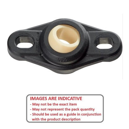 1066810 | FL-06-W300 (10 Pcs) --- Flanged 2 Bolt Housing and Bearing Assembly - 6 - 24 mm Aligning - Plastic