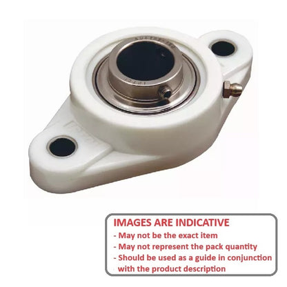 1119831 | IP-242RS --- Flanged 2 Bolt Housing and Bearing Assembly - 19.05x33.734x112.7 mm Rigid - Thermoplastic and Chrome Steel