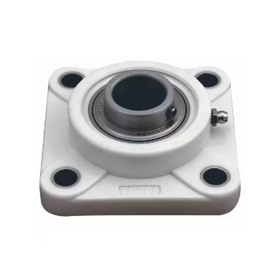 Flanged 4 Bolt Housing Assembly - 25.4x14.288x14.3 mm - Thermoplastic and Chrome Steel