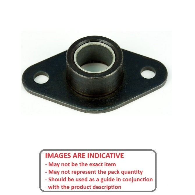 1073182 | BFM-250-LT --- Flanged 2 Bolt Housing and Bearing Assembly - 6.35x53.34x16.76 mm Aligning - PTFE Impregnated Bronze - Low Temperature