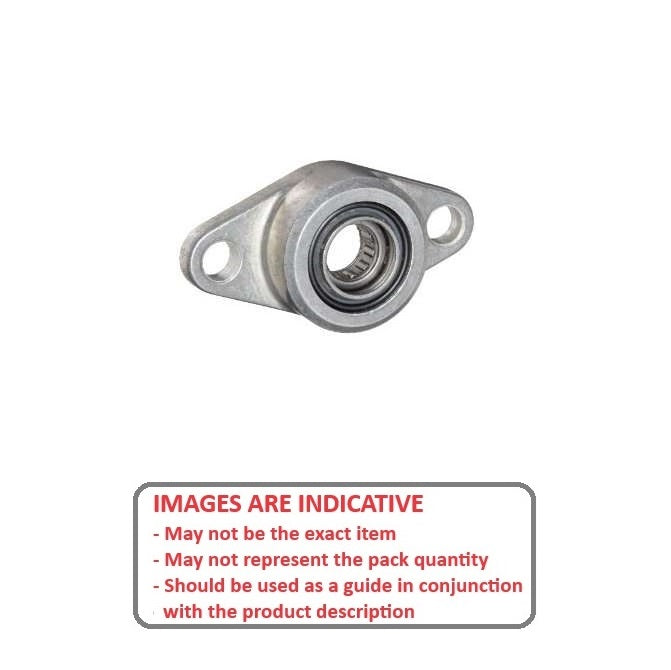 1077337 | HF2-312-N --- Flanged 2 Bolt Housing and Bearing Assembly - 7.938x44.45x57.15 mm Aligning - Steel