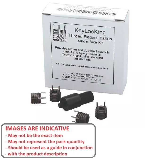 1054837 | KLI-0417-KIT --- Size Kits Thread Repair - 8-32 UNC - 4.17mm - 5/16-18 UNC - 7.94mm - 7.9 mm Keylocking - Steel Insert