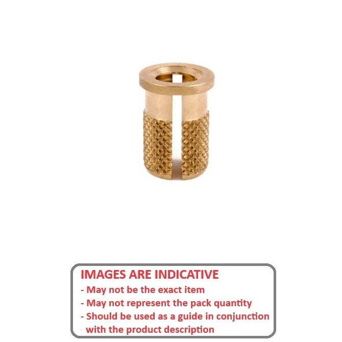 1049619 | IN-EP-035C-064-FB (2 Pcs) --- Expansion Inserts - 6-32 UNC - 3.5mm - 4.75x6.35 mm Press In - Brass Insert