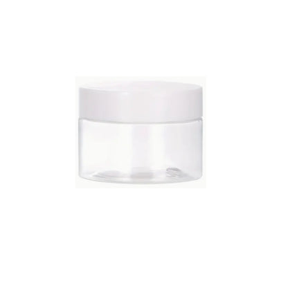 Bottles Containers -  Plastic Jar 20 ml - Clear Plastic with White Screw Top - Plastic