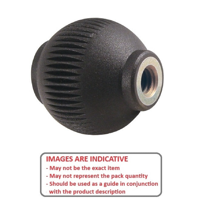 1077161 | KF079C-032-NG (10 Pcs) --- Ball Knobs - 5/16-18 UNC - 7.94mm - 32x32 mm Female Threaded - Steel Knob