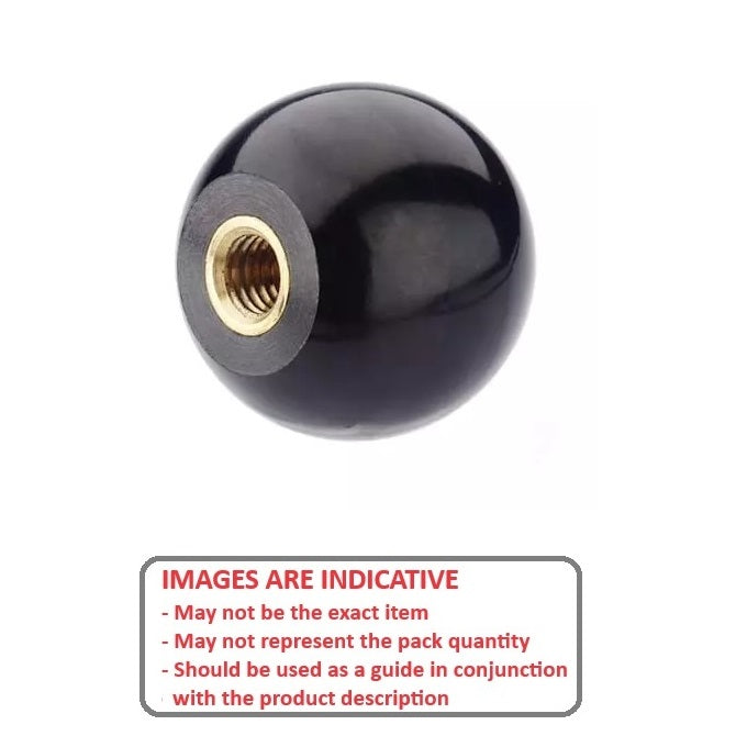 1067901 | KF060M-035-TPH-IN --- Ball Knobs - M6 - 6x1mm - 35 - - Female Threaded - Phenolic Knob