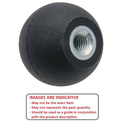 1067490 | KF060M-025-TTPL-ST --- Ball Knobs - M6 - 6x1mm - 25x9 mm Female Threaded - Thermoplastic Knob