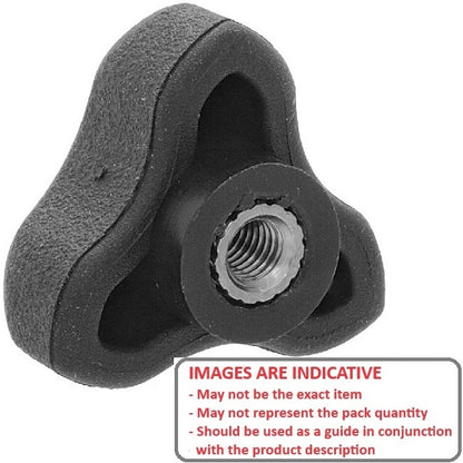 1059361 | KF048F-030-3L-SFT --- Lobe Knobs - 10-32 UNF - 4.76mm - 29.97x14 mm Three Lobe - Zinc Plated Brass Knob