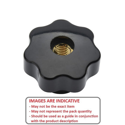 1226157 | KF100M-040-7L-P --- Lobe Knobs - M10 - 10x1.5mm - 40x25 mm Seven Lobe - Brass Knob