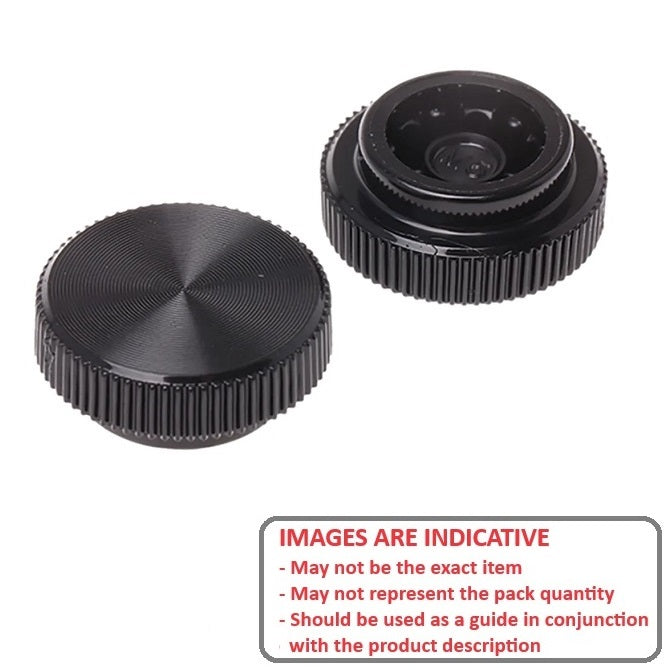 1061791 | KF050M-015-KN-PH --- Knurled Knobs - M5 - 5x0.8mm - 15x10 mm Female - Phenolic Knob