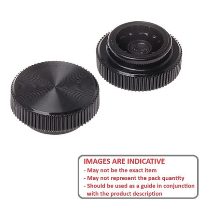 1061791 | KF050M-015-KN-PH --- Knurled Knobs - M5 - 5x0.8mm - 15x10 mm Female - Phenolic Knob